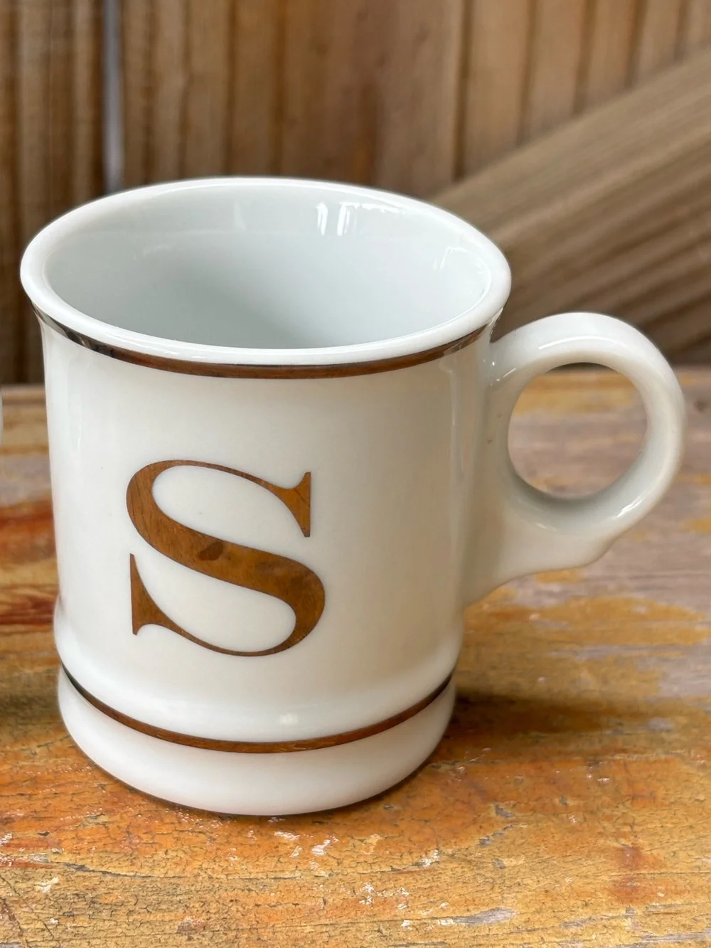 Williams Sonoma Gold Initial Espresso Coffee Demitasse Monogram Cup Size 3oz